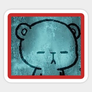 sad, melancholy bear Sticker